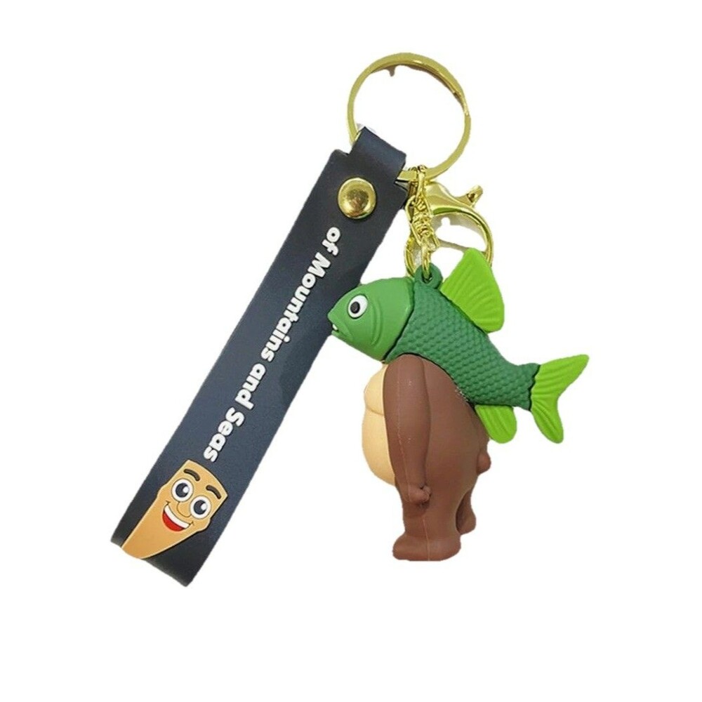 Bear Fish Italian Brainrot Keychain Animals Action Figure With Wrist Strap New!